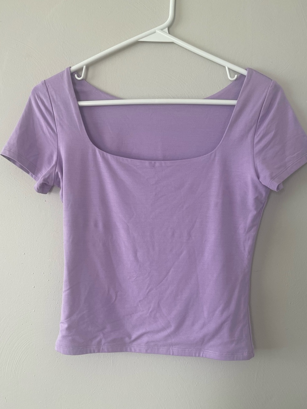 Women's Lavender Square Neck Short Sleeve Tee